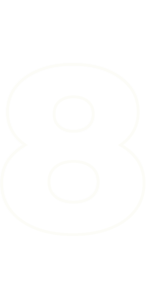 White 8 on transparent background