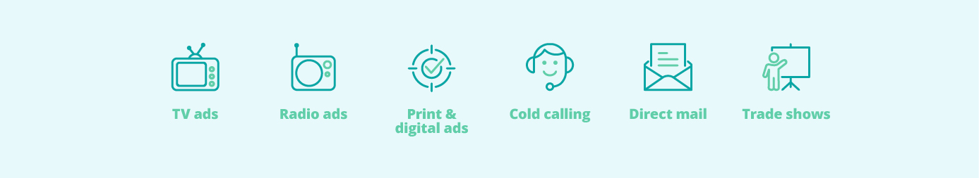 Outbound Marketing Examples with Icons